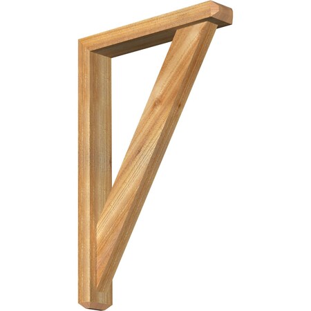 Ekena Millwork Traditional Craftsman Rough Sawn Bracket w/ Offset Brace, Western Red Cedar, 4"W x 22"D x 34"H BKT0402X22X34TRA04RWR